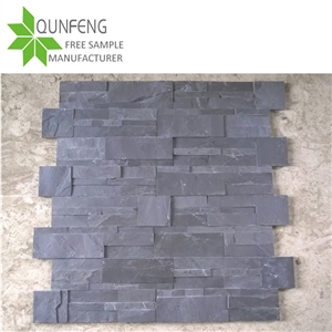 Natural Black Veneer Stone Slate Wall Covering